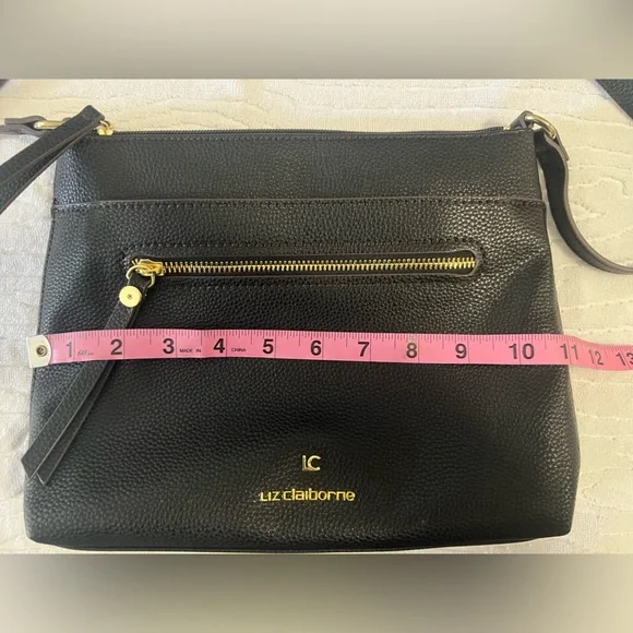 Liz Claiborne Crossbody Handbag Black Faux Pebble Leather
Shoulder Bag - EUC - Picture 14 of 16